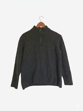 Barbour Men’s Grey Wool Blend Half-Zip Knit Pullover Sweater Size XL